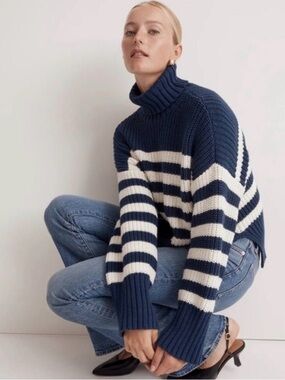 Madewell Wide Rib Turtleneck Sweater, size S